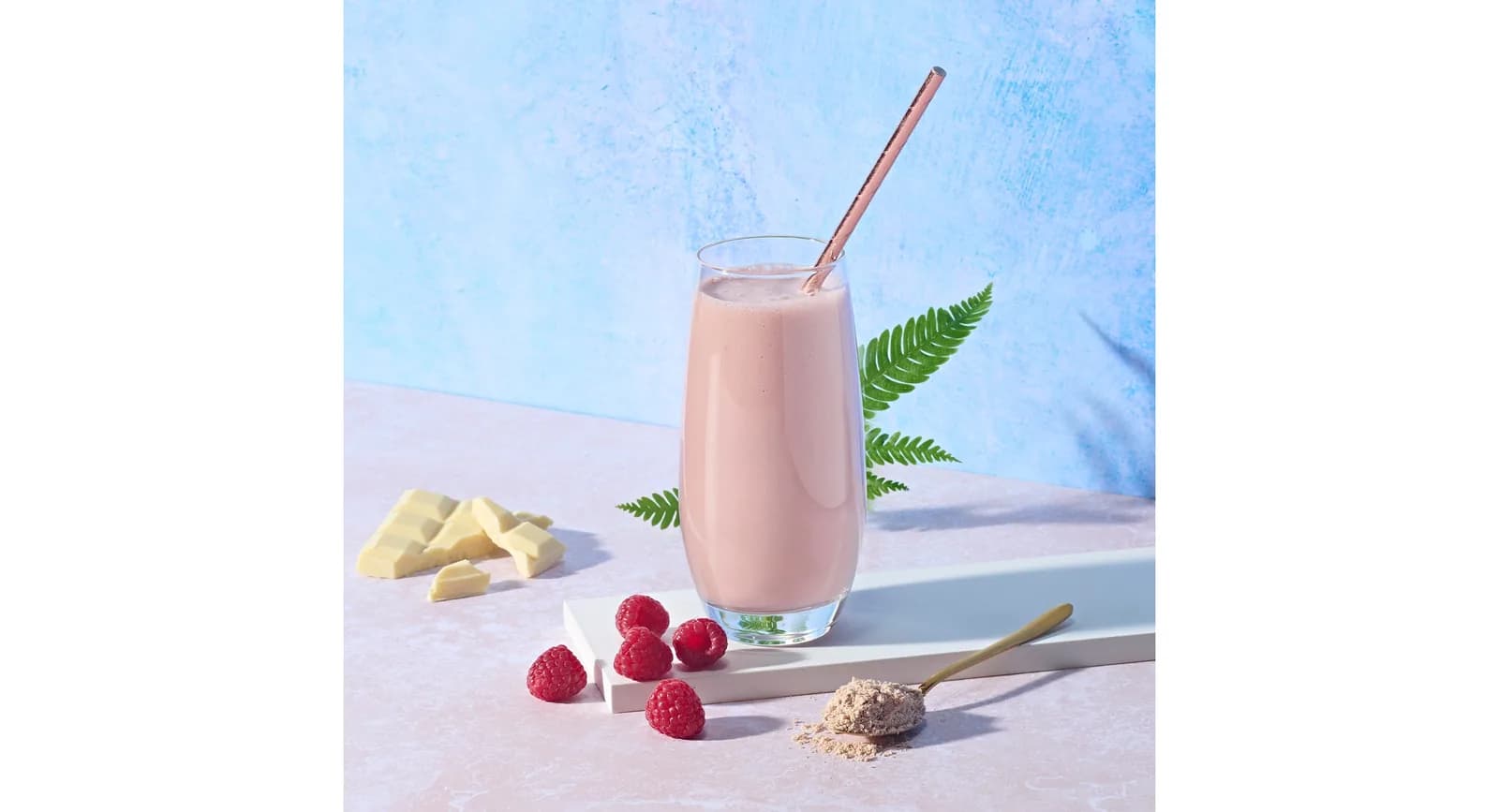 Herbalife Formule 1 shake Frambozen en witte chocola (Gluten-, soja- en lactosevrij) - bereid